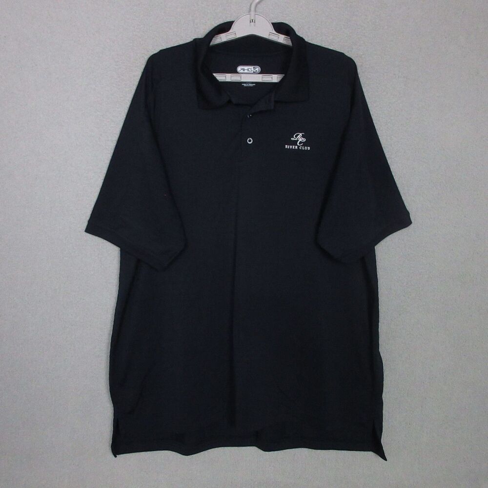 Ahead Polo Mens XL Coolmax Golf Shirt Navy River Club Embroidered